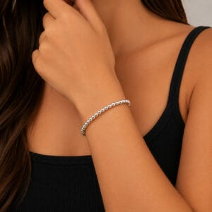 Pulseira de Bolinhas 4 mm em Prata 925