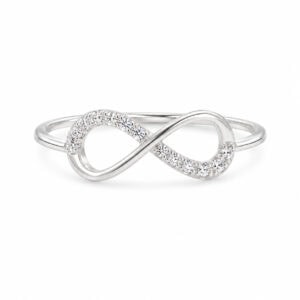 Anel Infinito em Prata 925 com Zircônias