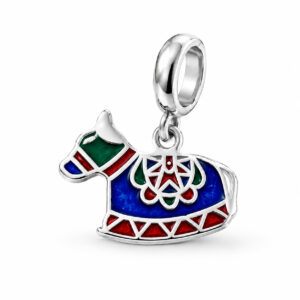 Berloque Pendente Cavalinho Colorido em Prata 925 – 14 x 8 mm