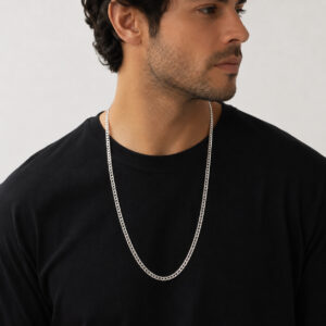 Corrente Escama de Peixe Prata 925 70 cm 3 mm Masculina