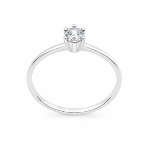 Anel Solitário em Prata 925 com Zircônia 4 mm