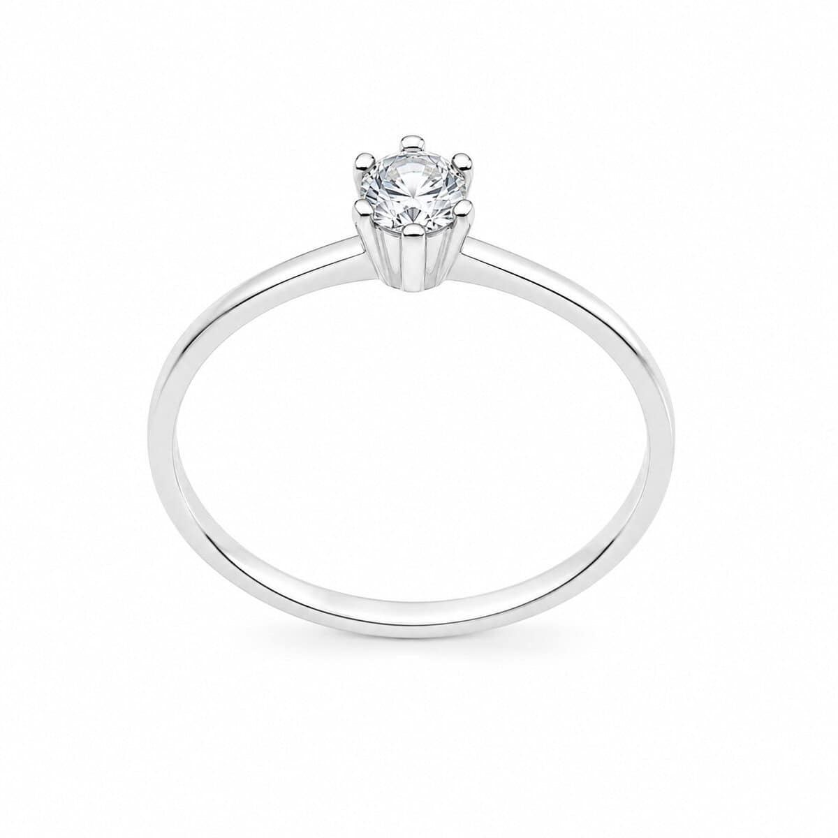 Anel Solitário em Prata 925 com Zircônia 4 mm (3)