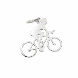Pingente Ciclista com Bicicleta em Prata 925