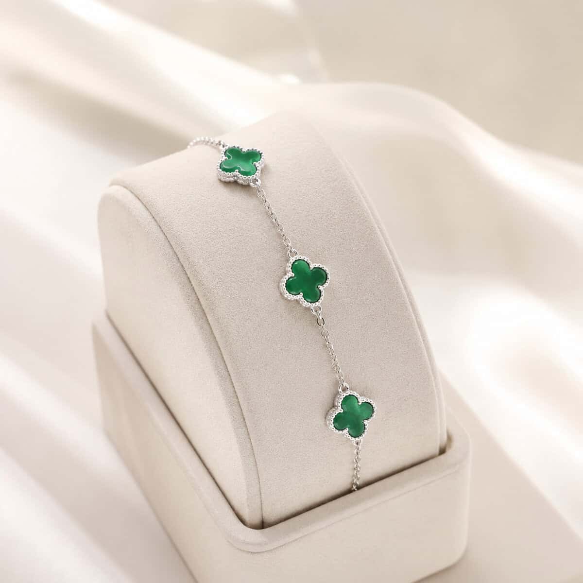 Pulseira Trevo Verde com 3 Trevos em Prata 925 – 18,5 cm (3)