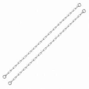 Par de Correntes Cadeado Alongado 35 + 35 cm para Montagem de Escapulário em Prata 925