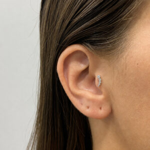 Piercing Cascata com 5 Zircônias em Prata 925 – 10 mm
