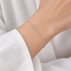 Pulseira Delicada em Prata 925 18,5 cm - 1 mm