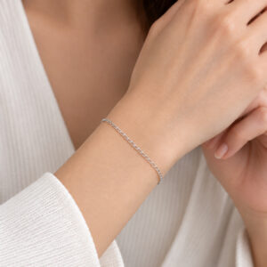 Pulseira Delicada em Prata 925 20 cm - 1 mm